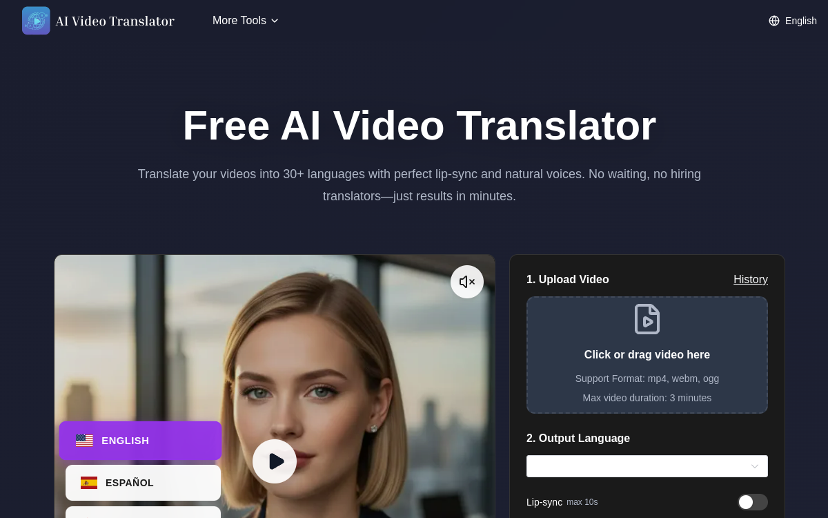 Captura de pantalla de AI Video Translator