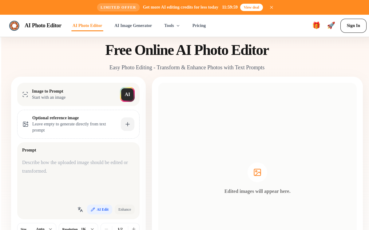 Captura de pantalla de AI Photo Editor