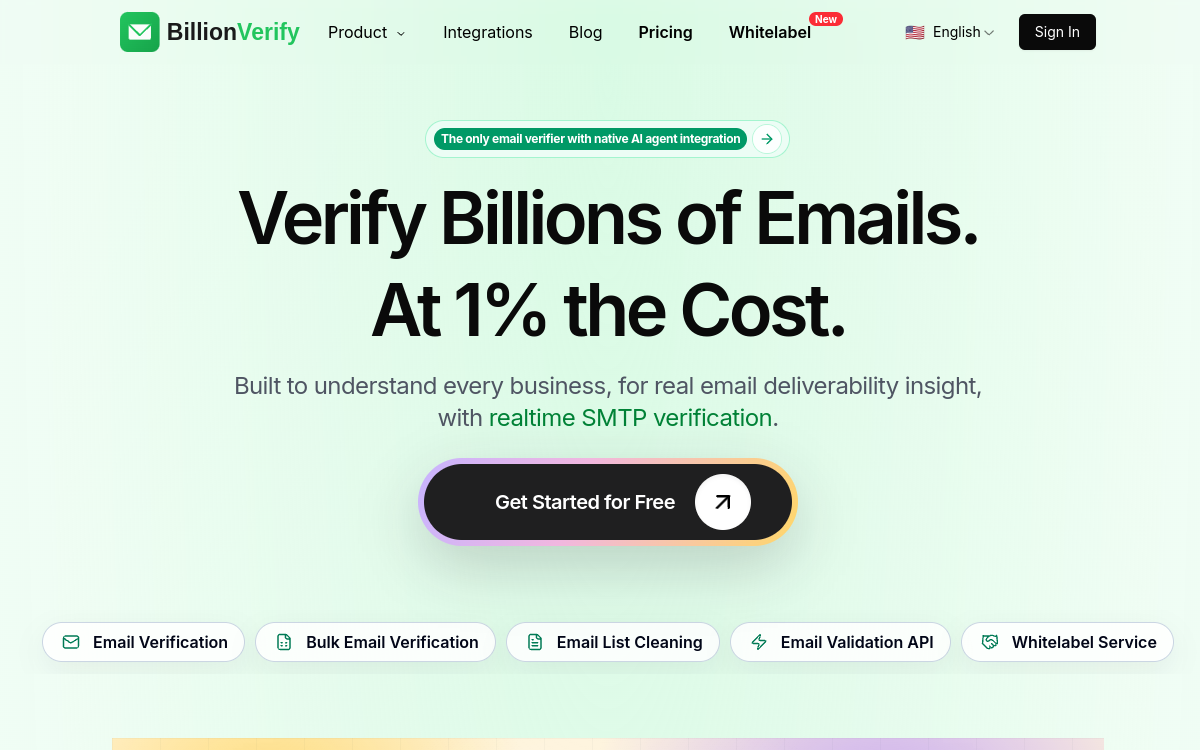 Captura de pantalla de BillionVerify