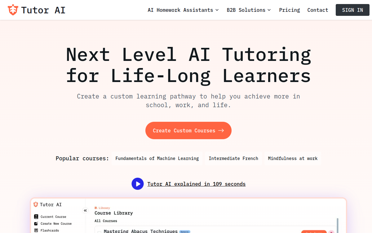 Captura de pantalla de Tutor AI