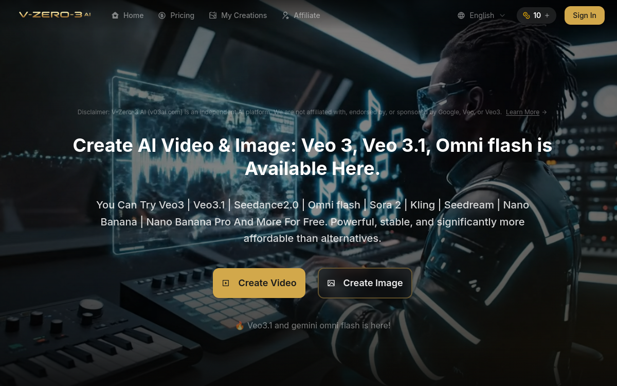 Captura de pantalla de V03 AI