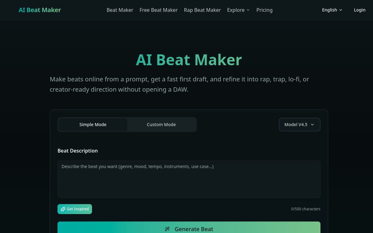 Captura de pantalla de AI Beat Maker