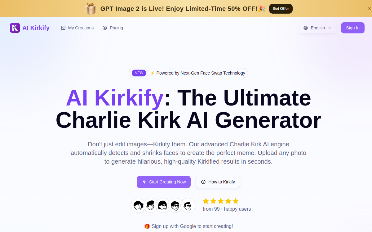 Captura de pantalla de AI Kirkify