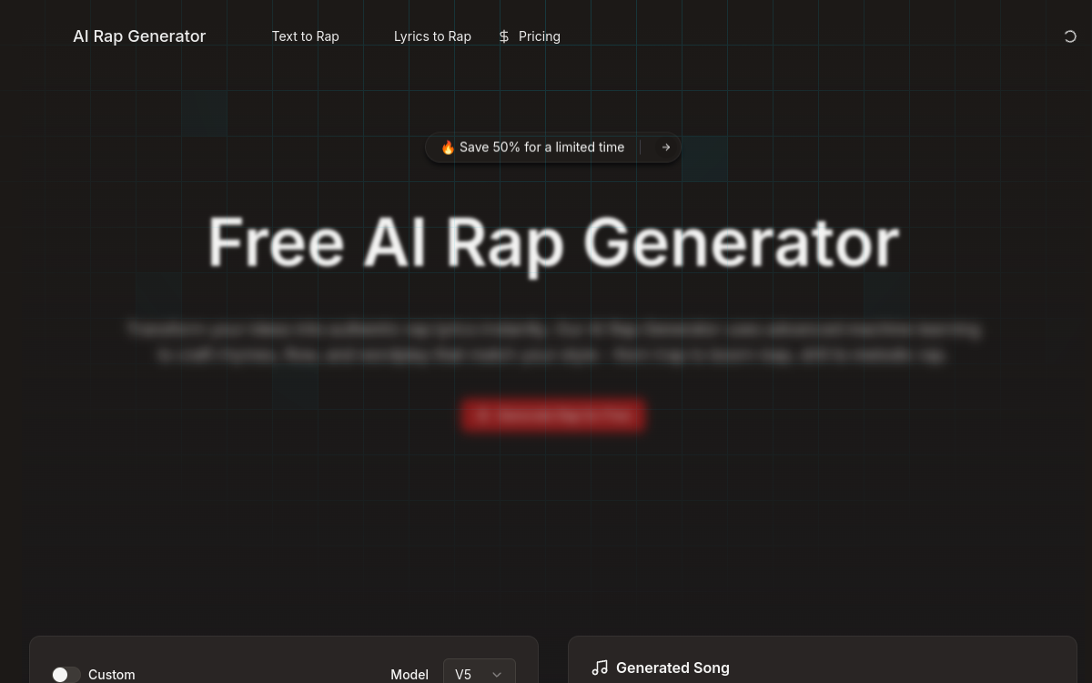 Captura de pantalla de AI Rap Generator
