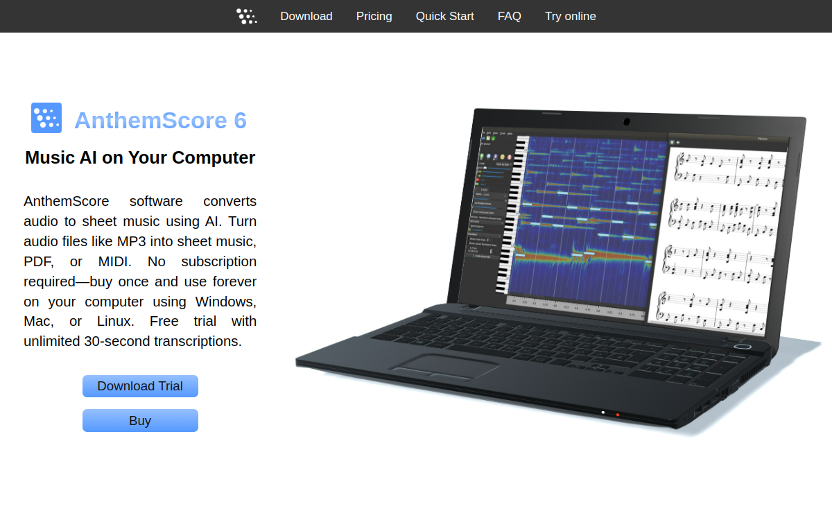 Captura de pantalla de AnthemScore